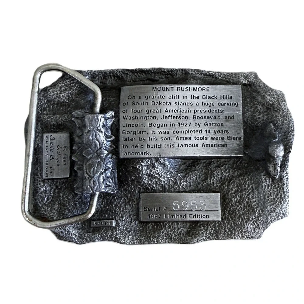 1987 Mount Rushmore Ames Tools Belt Buckle Limited Edition Vintage